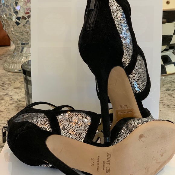 Jimmy choo temptress black suede shoes bling! - Picture 5 of 9